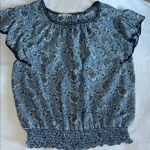 Max Studio Paisley Ruffle Sleeve Blouse - Size Medium